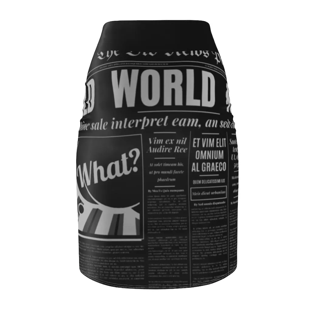 World News Newspaper Women's Pencil Skirt (black)