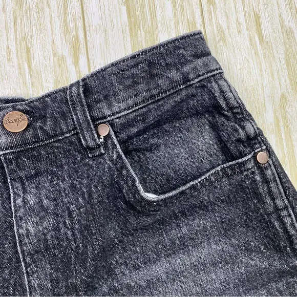 Wrangler Black High Rise The Festival Denim Shorts