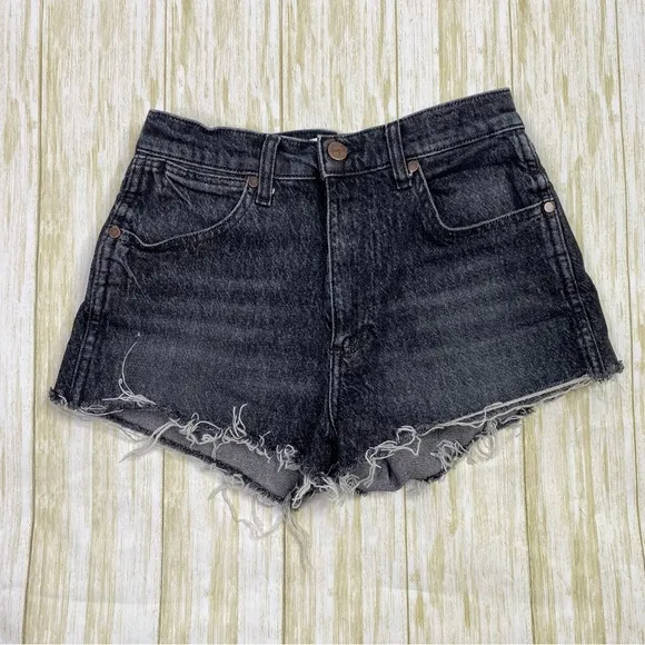 Wrangler Black High Rise The Festival Denim Shorts