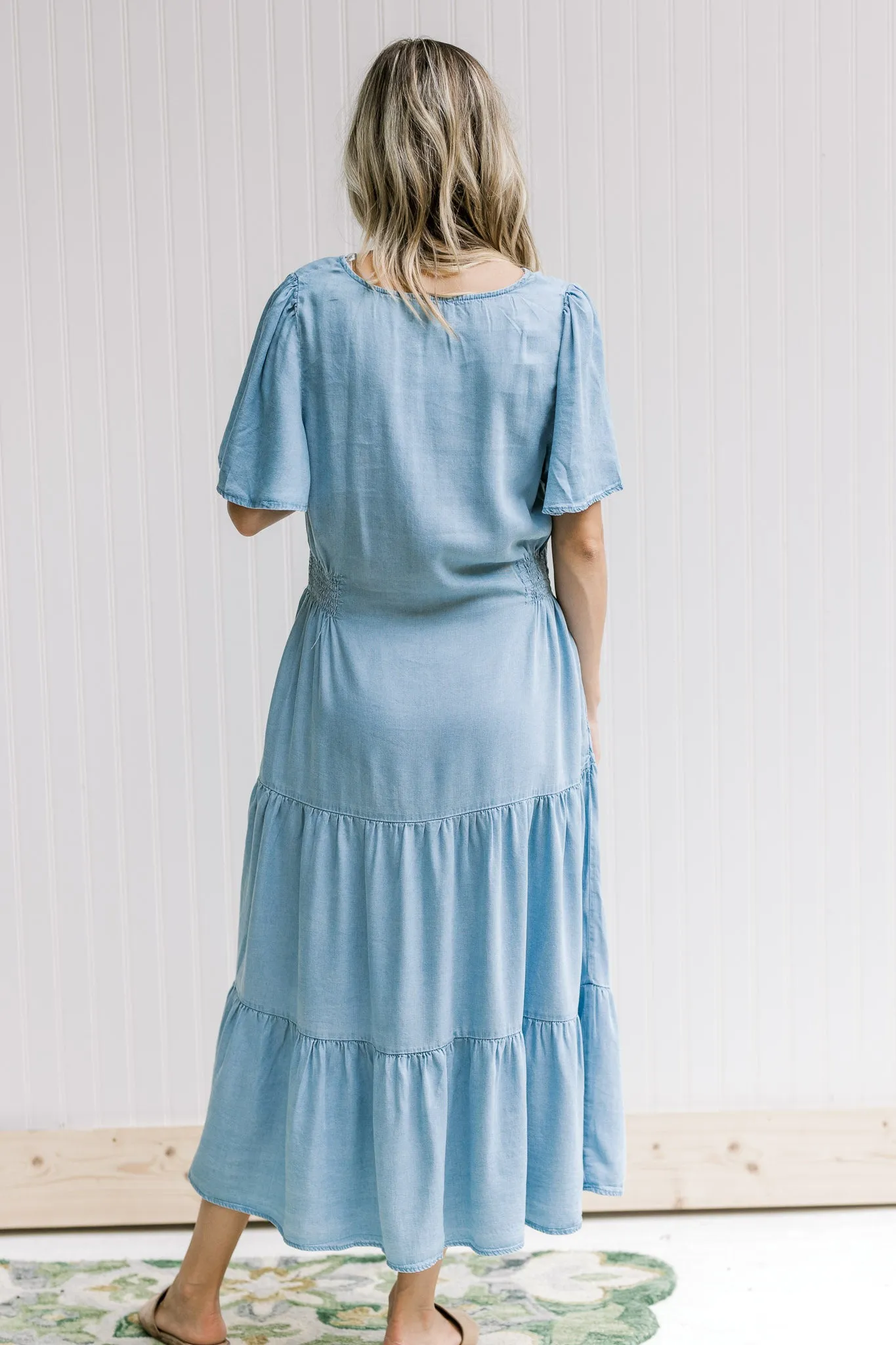 X Light Chambray Midi Dress