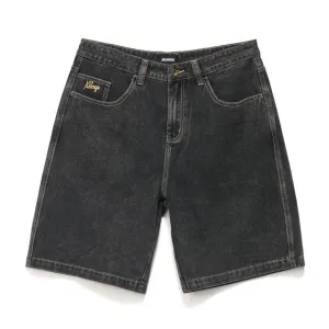 XLARGE FOLDED CROWN BULL DENIM SHORT - DOUBLE DYE BLACK