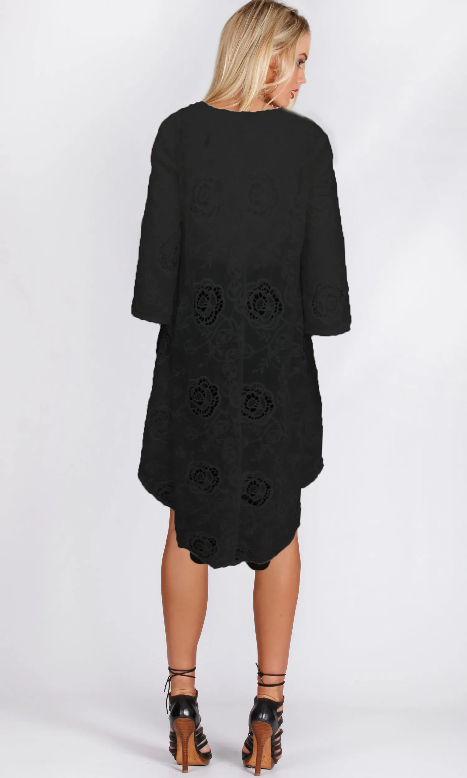 XW16122SS 3/4 Sleeve High Low Chiffon Top (Pack)