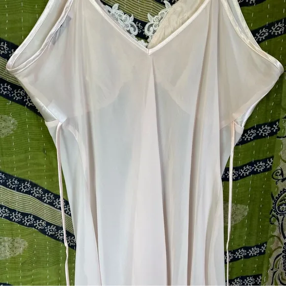 Y2K Linea Donatella Blush Sheer Babydoll  Chemise Size Large