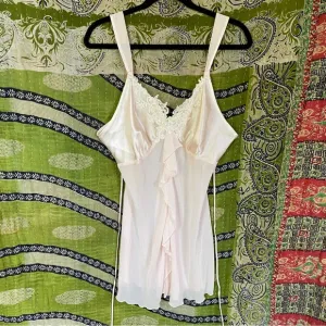 Y2K Linea Donatella Blush Sheer Babydoll  Chemise Size Large