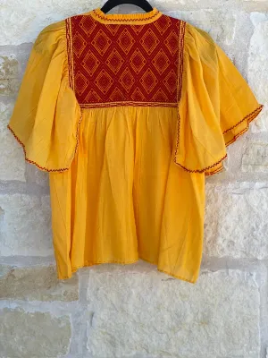 Yellow and Red San Andrés con Manga Archa Blouse S