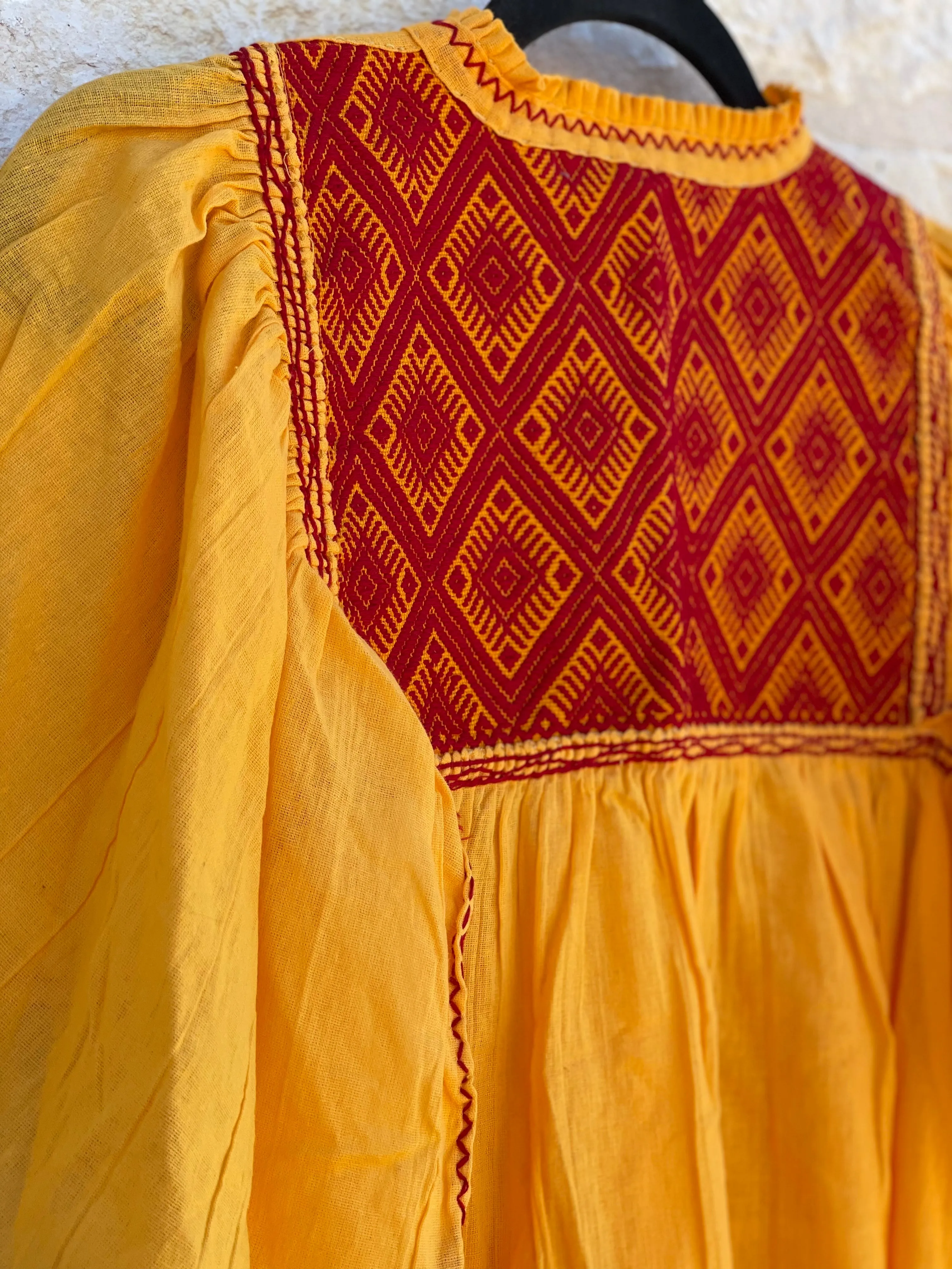 Yellow and Red San Andrés con Manga Archa Blouse S
