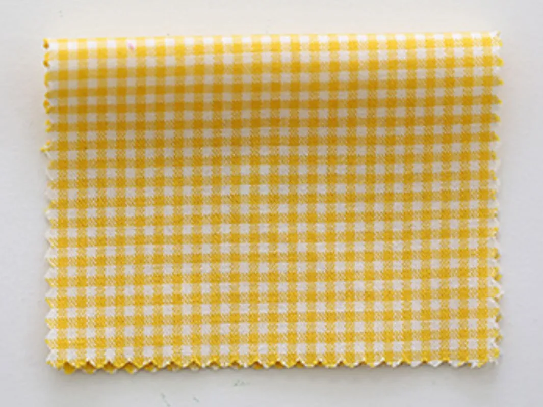 Yellow Cotton Checker Fabric, Yarn Dyed Cotton Fabric, 2 mm, 9 mm, 30 mm Checks or Solid Yellow, Quality Korean Fabric - By the Yard /78574