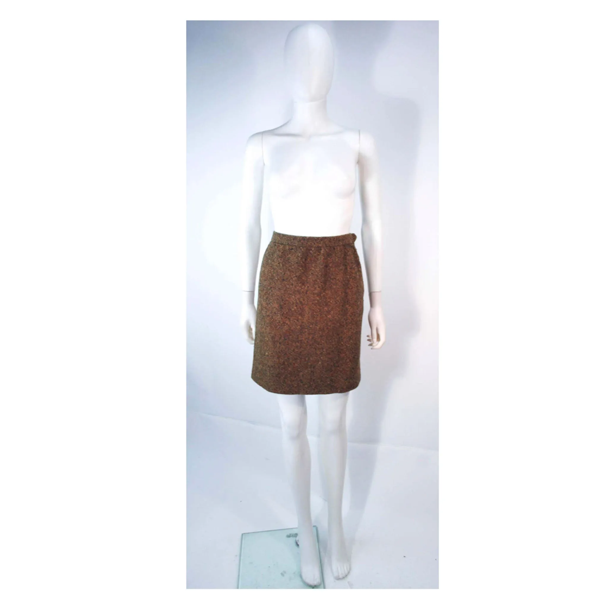 YVES SAINT LAURENT 1970s Brown & Green Skirt Suit Size 4-6
