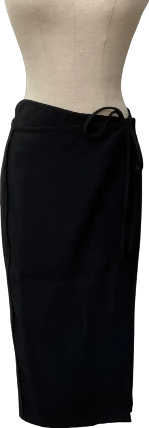 ZARA Black Wrap Maxi Skirt UK S