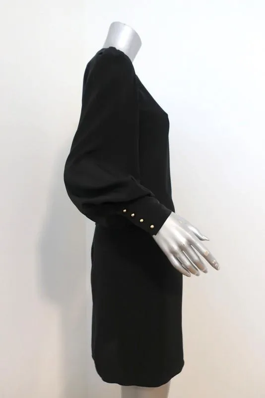 Zimmermann Dress Black Silk Size 1 Long Sleeve Ruffled-Side